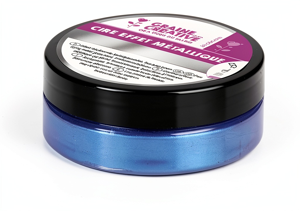 Installing Cobalt Blue Patina Wax by Graine Créative on a wooden desk