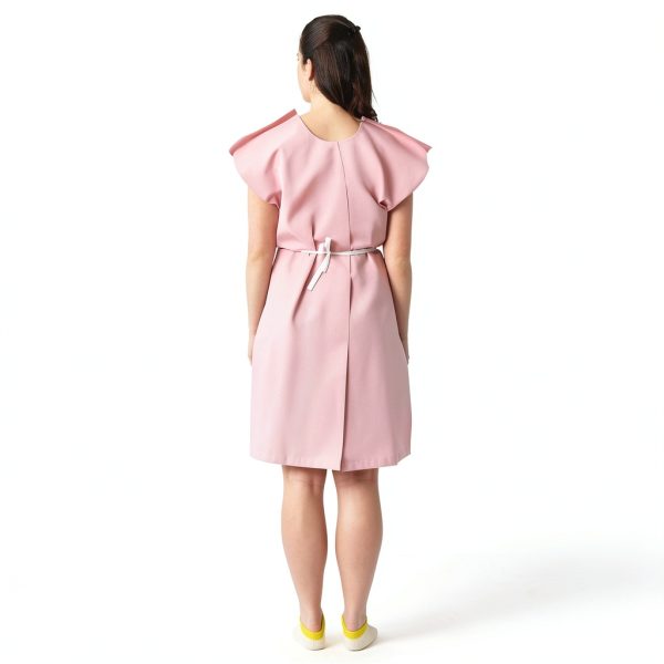 Medline Disposable Patient Gown Pink 30x42 3‑Ply Tissue‑Poly‑Tissue-1