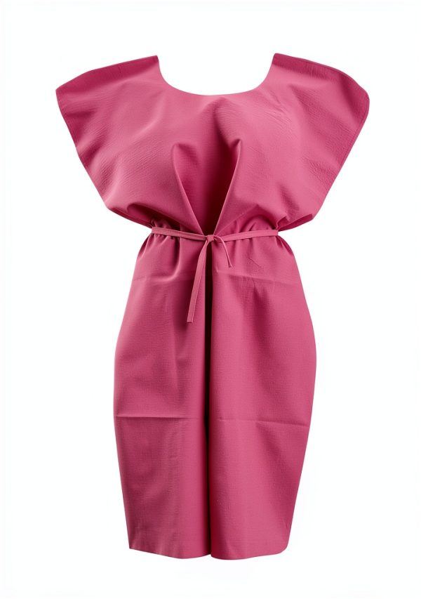 Medline Disposable Patient Gown Pink 30x42 3‑Ply Tissue‑Poly‑Tissue-2
