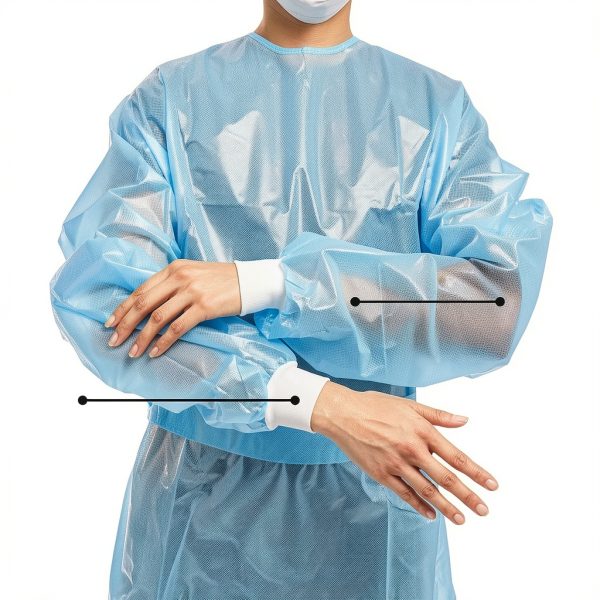 McKesson Chemotherapy Procedure Gown FullBack AAMI Level 2 Blue Medium-1