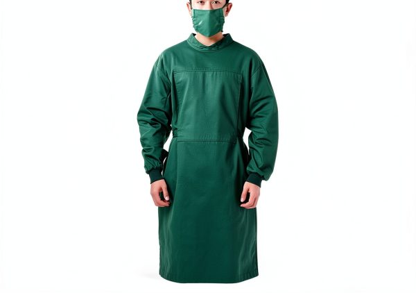 Maya Star Men Long Sleeves Isolation Gown Surgical Uniform Surgeon Costume Smock-frock Lab Coats XXL Size(Green)-3