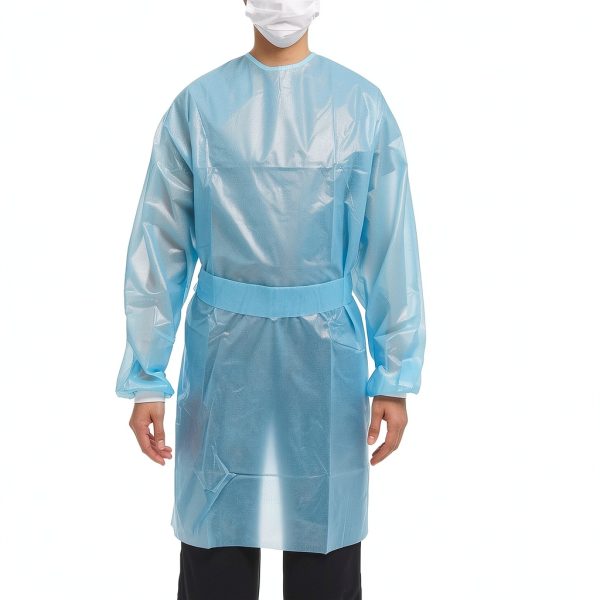 McKesson Chemotherapy Procedure Gown FullBack AAMI Level 2 Blue Medium-2