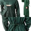 Maya Star Men Long Sleeves Isolation Gown Surgical Uniform Surgeon Costume Smock-frock Lab Coats XXL Size(Green)-1