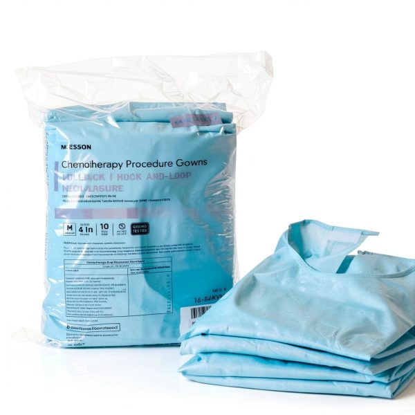 McKesson Chemotherapy Procedure Gown FullBack AAMI Level 2 Blue Medium-7