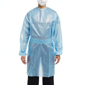 McKesson Chemotherapy Procedure Gown FullBack AAMI Level 2 Blue Medium-0